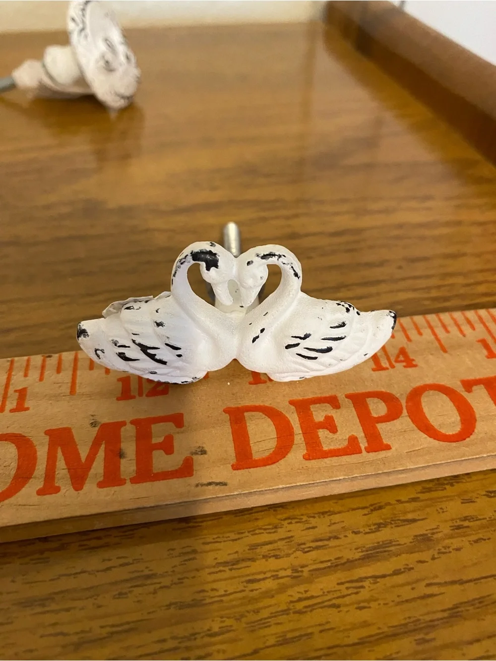 Hobby Lobby White Distressed Iron Decorative Knobs - Set of 4